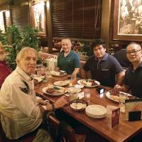 Bill Hersey (second left) with (left to right) William J. Grimm, William Ireton, Tsukasa Shiga and Dale Toriumi, all four of whom have offered tributes to their late friend. | BLOOMBERG