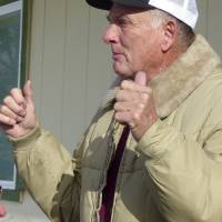 Rancher Dwight Hammond Jr. greets protesters outside his home in Burns, Oregon, in 2016. President Donald Trump has pardoned Dwight and Steven Hammond, two ranchers whose case sparked the armed occupation of a national wildlife refuge in Oregon. The Hammonds were convicted in 2012 of intentionally and maliciously setting fires on public lands. | LES ZAITZ / THE OREGONIAN / VIA AP