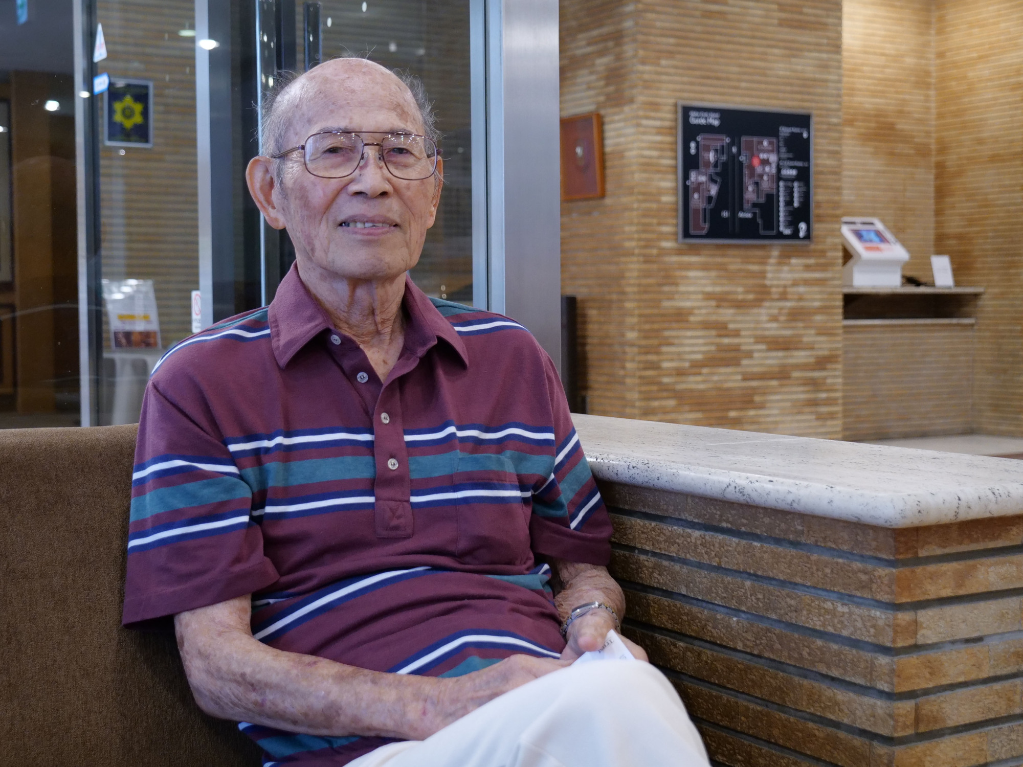 George Yokota, 86, a former teacher at Admiral Radford Elementary School on Chichijima, one of the Ogasawara Islands, recalls his stint there before the chain reverted to Japanese rule in 1968, during an interview in Tokyo earlier this month. | CHISATO TANAKA