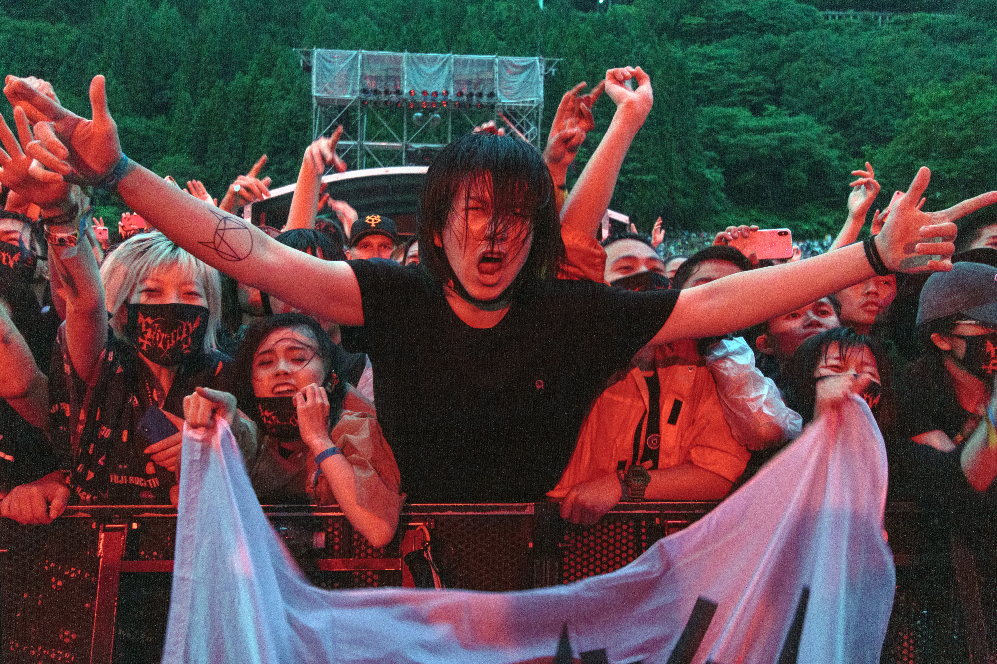 Front row: Fans get ready to watch Skrillex on the main Green Stage at Fuji Rock. | JAMES HADFIELD