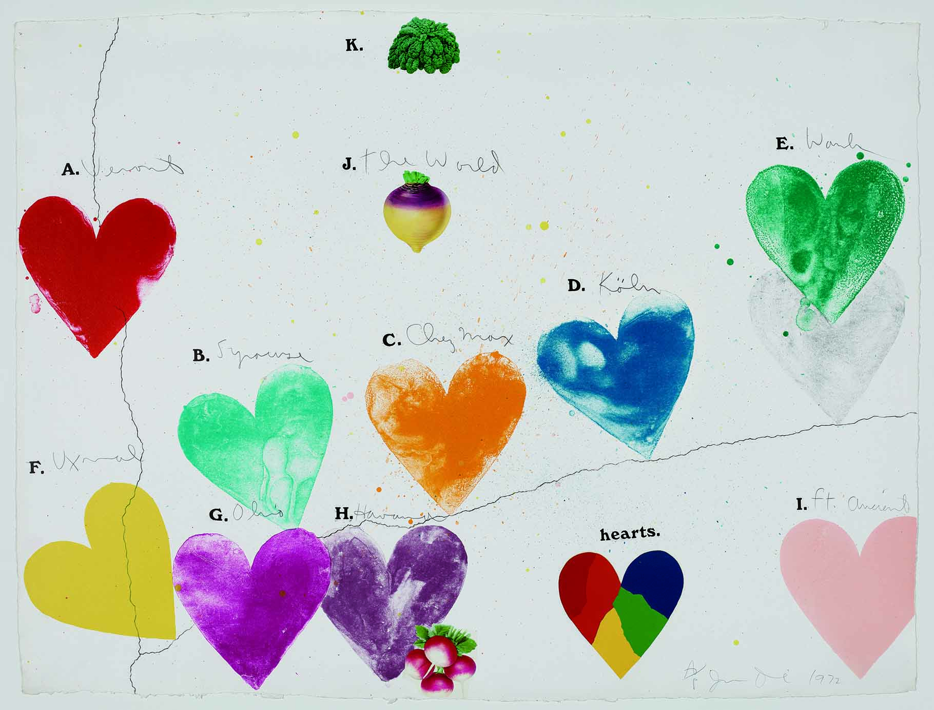 Jim Dine's 'The World (for Anne Waldman)' (1971-72) | PROMISED GIFT OF THE ARTIST, L-G 163.49.2006, PHOTOGRAPH &#169; MUSEUM OF FINE ARTS, BOSTON