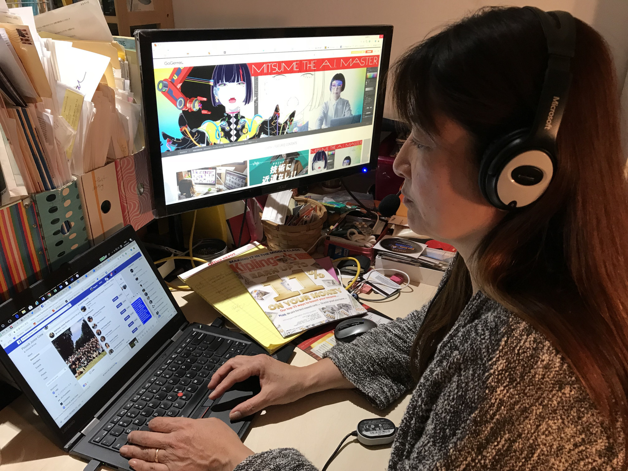 Between cities: Megumi Ijiri Haskin returns to Japan once a month to work at the Tokyo offices of her GoGetterz e-learning site. | JOHN HASKIN
