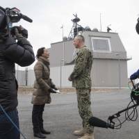 U.S. Navy Commander Mark Fegley  is interviewed at the Aegis Ashore Missile Defense System in Romania on Feb. 18. Japan plans to have two operational Aegis Ashore sites by 2023. | NAVY REGION EUROPE,AFRICA, SOUTHWEST ASIA