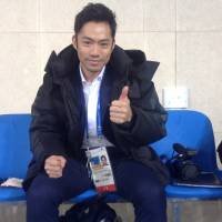 Daisuke Takahashi, the first Japanese man to win a world title and earn an Olympic medal, worked at the Pyeongchang Olympics as a TV commentator. | JACK GALLAGHER