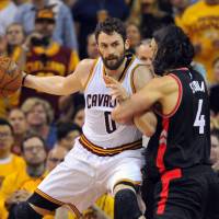 Cleveland Cavaliers forward Kevin Love is reportedly on the trading block after the team lost superstar LeBron James to the Los Angeles Lakers in free agency this week. | USA TODAY / REUTERS