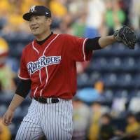 Yankees pitcher Masahiro Tanaka is seen while playing for the Scranton/Wilkes-Barre RailRiders, New York\'s Triple-A affiliate on Wednesday. | AP