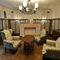 A lounge inside Kudan House, a new business hub in Tokyo\'s Chiyoda Ward, is seen Wednesday. | YOSHIAKI MIURA
