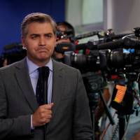 CNN White House correspondent Jim Acosta attends a press briefing at the White House in Washington Thursday. | REUTERS