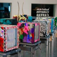 The Red Bull Curates Canvas Cooler project, now on display at the Red Bull Japan HQ. (Photo by Michael Holmes) | PHOTO BY HIRO IKEMATSU