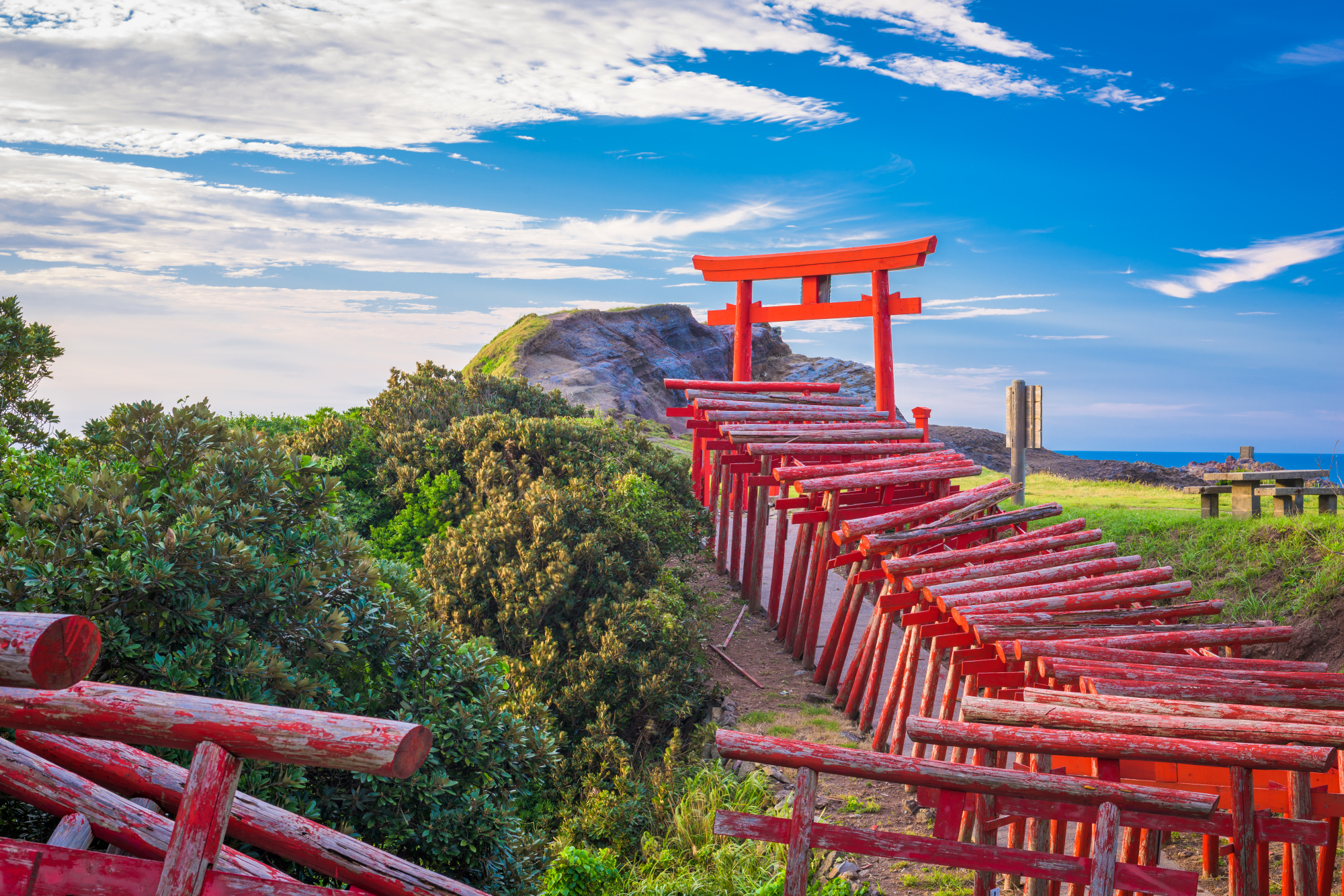 Tourists started to flock to Motonosumi-Inari Shrine in Nagato, Yamaguchi Prefecture, after CNN profiled the town as one of 'Japan's 31 most beautiful places.' | GETTY IMAGES