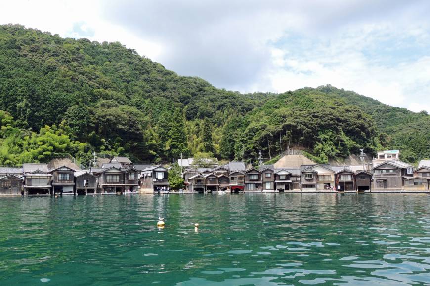 Built over untroubled water: The 230 funaya boathouses double up as living and work spaces.