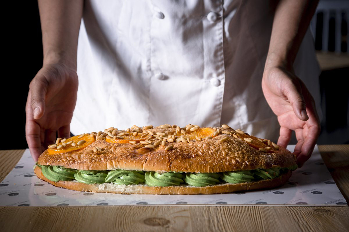 Mixed cuisine: Takashi Ochiai's coca de Sant Joan (Saint John's cake) pastry filled with a green tea cream. | COURTESY OF TAKASHI OCHIAI