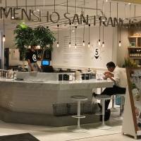 West Coast feeling: Mensho San Francisco serves up reverse-imported bowls of ramen in a chicken-based soup. | ROBBIE SWINNERTON