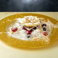 Luxury ice: Spatzle Cafe &amp; Wine\'s shaved ice comprises Black Forest gateau, meringue and frozen wine from Germany. | SPATZLE CAFE