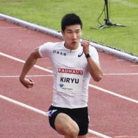 Sprinter Yoshihide Kiryu was part of Japan’s silver medal-winning 4x100-meter relay team at the Rio Olympics. | KYODO