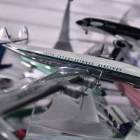 A old Irish International Airlines plane is displayed as part of the world\'s largest collection of diecast model aircraft, owned by Michael Kelly, unveiled at Shannon airport in Shannon, Ireland, Tuesday. | REUTERS