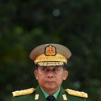 Myanmar\'s commander-in-chief, Senior Gen.Min Aung Hlaing, attends a July ceremony marking Myanmar independence hero Gen. Aung San and eight others assassinated in 1947, during the 71st anniversary of Martyrs\' Day in Yangon. Myanmar\'s army chief said on Saturday the United Nations had no right to interf.ere in the sovereignty of the country a week after U.N investigators called on him and other top generals to be prosecuted for \"genocide\" against the Rohingya minority. | AFP-JIJI
