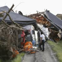 Earthquake-hit homes in the rural town of Atsuma, Hokkaido | KYODO