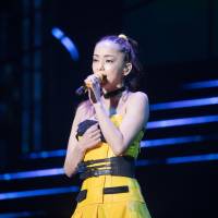 Farewell tour: Namie Amuro performs during a concert in Shenzhen, China, in March ahead of her retirement. The star officially retires on Sept. 16. | LI LEWEI &#8212; IMAGINECHINA