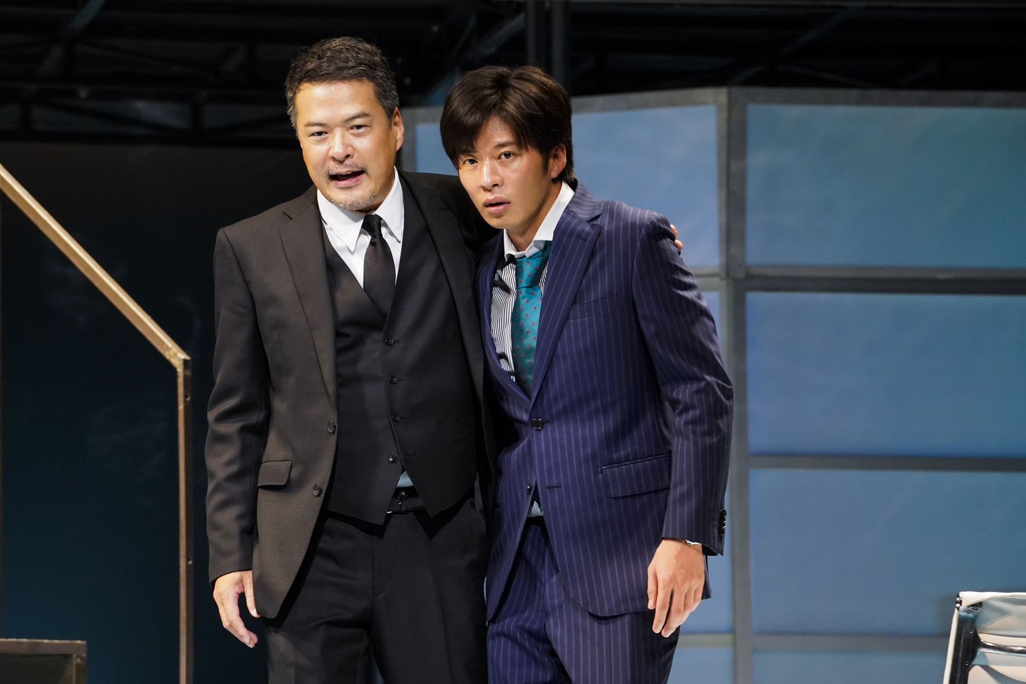 In with the boss: Tetsushi Tanaka (left) and Kei Tanaka play Buddy and Guy in a Japanese stage production of 'Swimming With Sharks.' Their characters were originally performed by Kevin Spacey and Frank Whaley in the 1994 film the production is based on. | &#169; NOBUHIKO HIKIJI