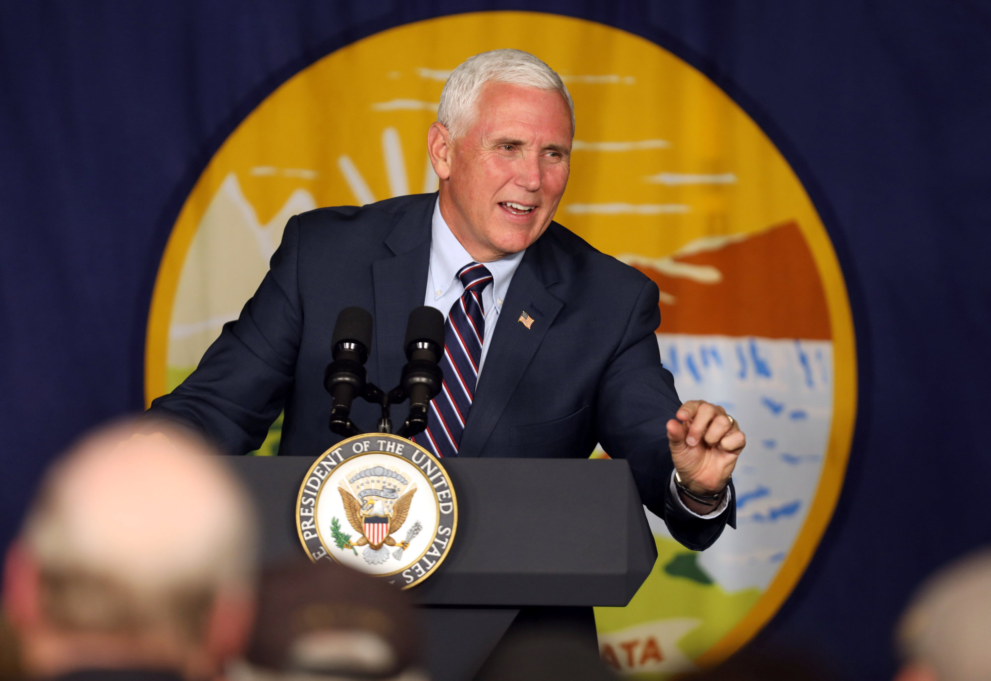 U.S. Vice President Mike Pence participates in a campaign rally in Bozeman, Montana, on Oct. 2. | REUTERS