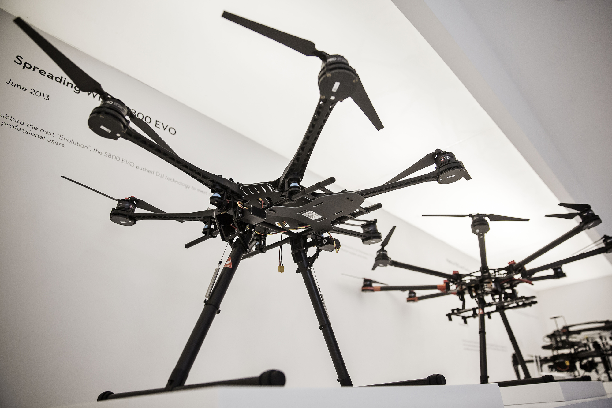 The Spreading Wings S800 EVO drone is displayed at the headquarters of SZ DJI Technology Co., the world's largest maker of civilian drones, in Shenzhen, China, in 2016. | BLOOMBERG