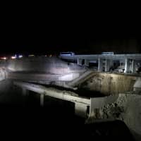 A general view shows where several people, mainly schoolchildren and teachers, were killed on Thursday in a flash flood near the Dead Sea in Jordan. | REUTERS