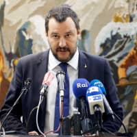 Italian Interior Minister Matteo Salvini talks at a news conference during his official visit in Tunis in September. | REUTERS