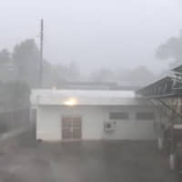 Typhoon Yutu descends upon Saipan in the Northern Mariana Islands on Wednesday. | REUTERS