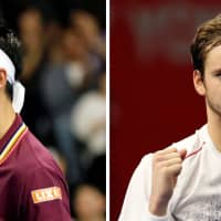 Kei Nishikori and Daniil Medvedev are facing off in the Rakuten Japan Open final. | REUTERS