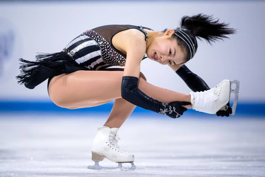 Yuhana Yokoi, seen in a file photo from March, placed third in a Junior Grand Prix event in Yerevan, Armenia, on Friday.