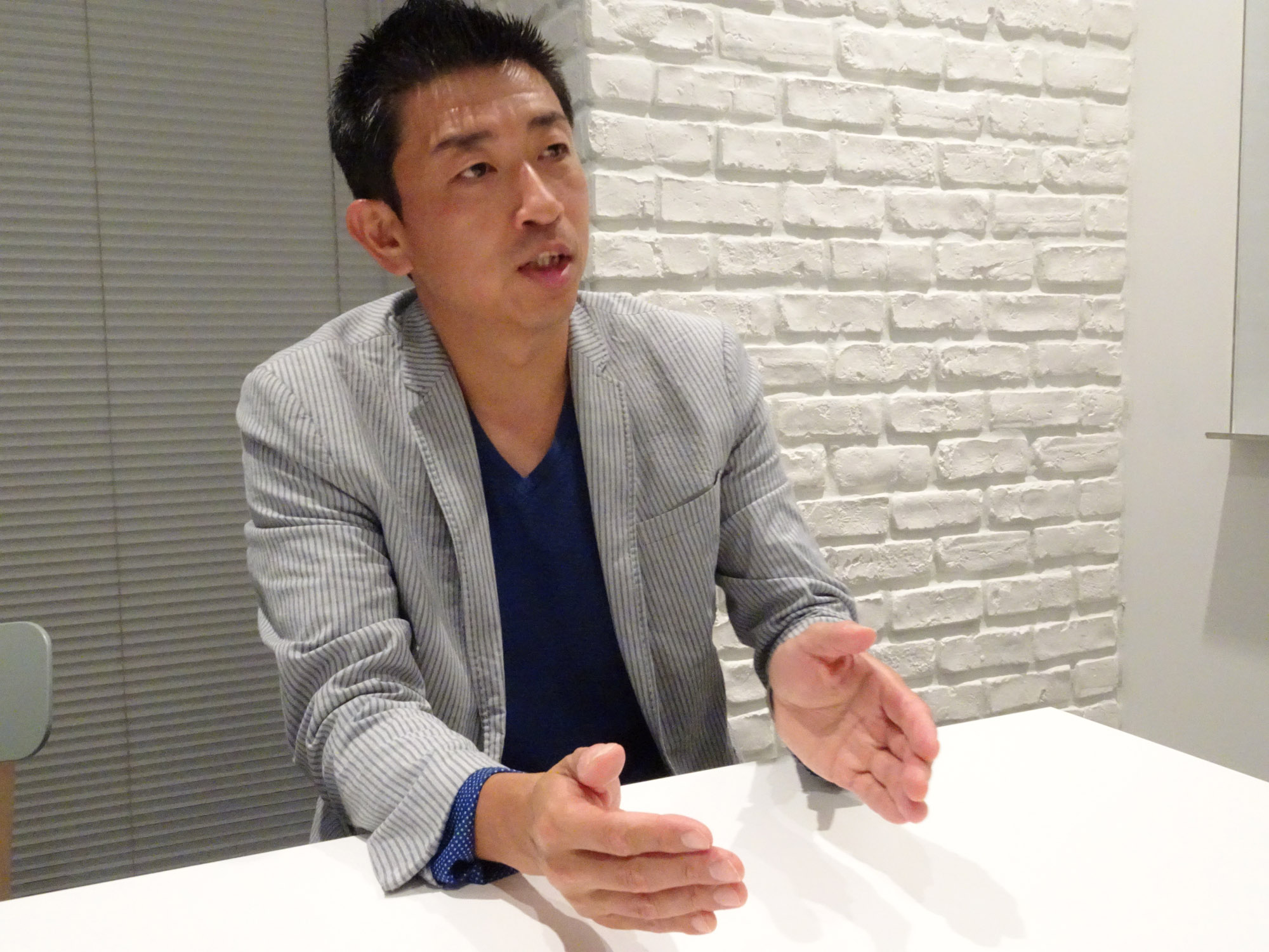Takeshi Homma, CEO of Silicon Valley housing startup Homma Inc., speaks during an interview on Sept. 20 in Tokyo. | KAZUAKI NAGATA