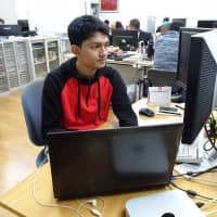 Arif Uddin, a Bangladeshi engineer, works at the office of KJS Co. in the city of Miyazaki last month. | KAZUAKI NAGATA