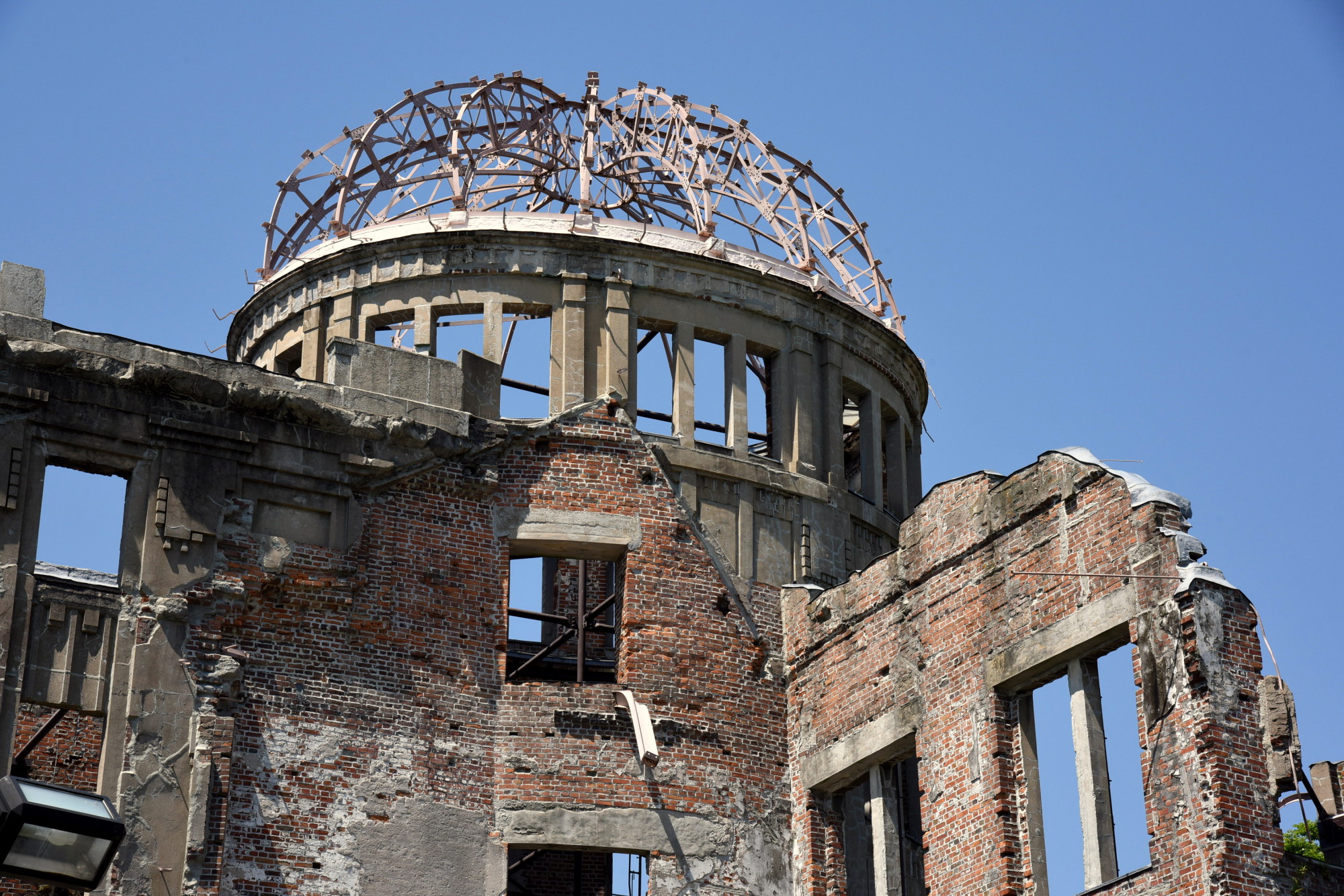 The Atomic Bomb Dome is seen in Hiroshima in May 2016. A clear policy difference has emerged between Japan and the United States over the importance of Article 6 of the Nuclear Non-Proliferation Treaty, which calls on nuclear-armed states to pursue nuclear disarmament. | SATOKO KAWASAKI