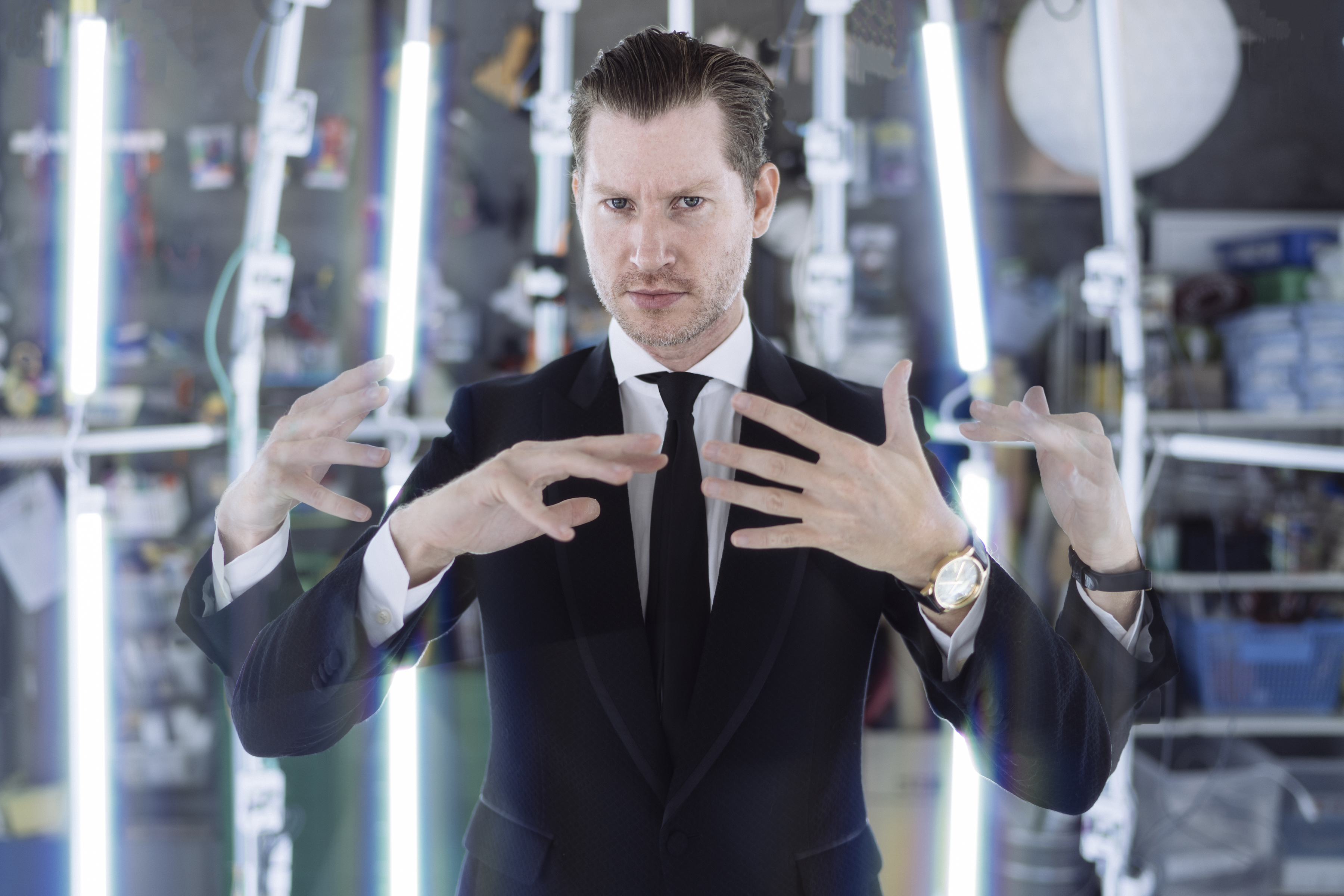 Hands on: Emilio Insolera plays secret agent Tom Clerc in the film 'Sign Gene,' which he wrote, directed, produced and starred in. | LASSE KUSK