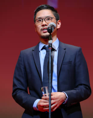 Diamond in the rough: Seiji Tanaka accepts the Japanese Cinema Splash section award for best director for his film 