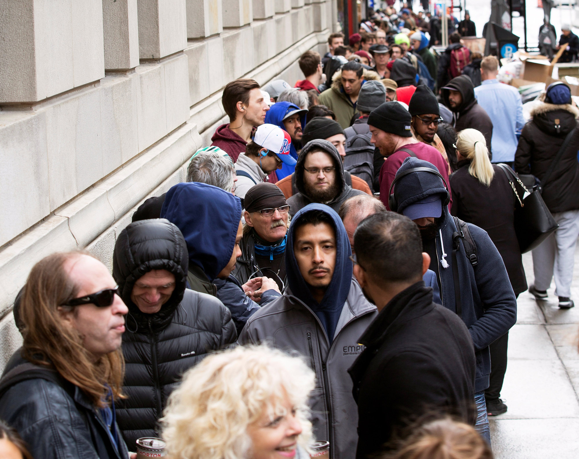 Taking the high road: People wait in line for the opening of a Quebec Cannabis Society store in Montreal on Oct. 17, the day Canada legalized recreational marijuana. | REUTERS