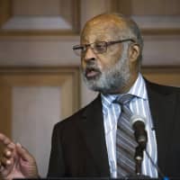Harry Alford, president and CEO, National Black Chamber of Commerce, speaks after acting EPA Administrator Andrew Wheeler annouced that new coal plants no longer have to meet planned, tougher, Obama-era emissions standards, at a news conference at the EPA Headquarters in Washington Thursday.) | AP