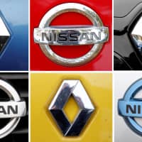 A combination picture shows logos of Japan\'s Nissan and France\'s Renault on cars in Strasbourg, eastern France, in 2012. | REUTERS