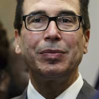 Steven Mnuchin, U.S. Treasury secretary, attends an executive order signing in the Roosevelt Room of the White House in Washington on Wednesday. | BLOOMBERG