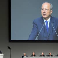 Volkswagen\'s Hans Dieter Poetsch, chairman of the supervisory board, speaks at the annual shareholder meeting in Hanover, Germany, in 2017. | REUTERS