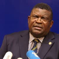 Congo\'s National Independent Electoral Commission (CENI) spokesman, Jean-Pierre Kalamba, addresses a news conference in Kinshasa Wednesday. | REUTERS