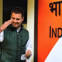 Congress President Rahul Gandhi, shown arriving for a news conference at party offices in New Delhi on Dec. 14, did not get a Twitter account until 2015. | AFP-JIJI