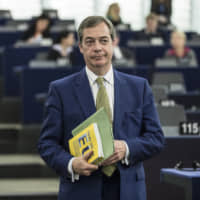 Former U.K. Independence Party (UKIP) leader Nigel Farage at the European Parliament in Strasbourg, France, in November | AP