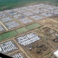 A protection camp for displaced civilians is seen from a plane in Bentiu, South Sudan, last year. | REUTERS