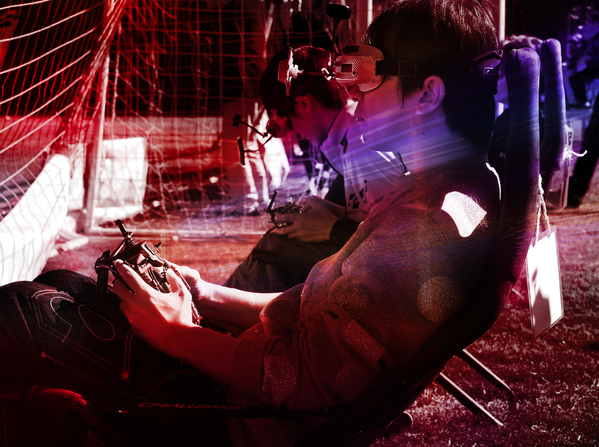 In the zone: Pilots take part in a Japan Drone League race in Chiba Prefecture in October. | MARK THOMPSON
