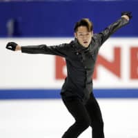 Daisuke Takahashi finished second at the national championships on Monday, scoring 151.10 points with his free skate routine for a total of 239.62. | KYODO