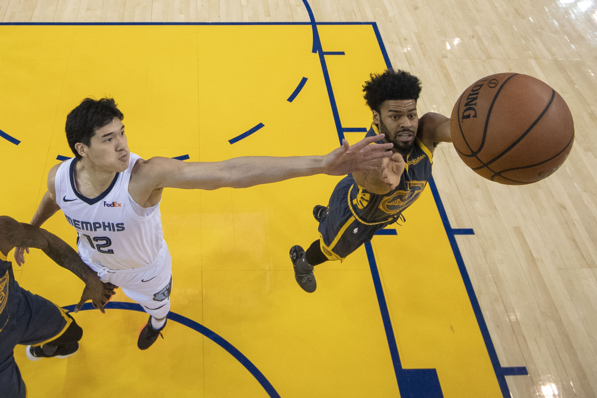 Memphis Grizzlies' Yuta Watanabe looks to pass the ball during the second  half of the team's NBA summer league basketball game against the Indiana  Pacers on Saturday, July 6, 2019, in Las