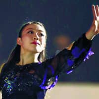 Rika Kihira performs during the exhibition on Sunday after winning the 2018 Grand Prix Final on the previous day in Vancouver, British Columbia. She became the first Japanese skater since Mao Asada to triumph at the event in her senior debut season. The 16-year-old is a strong prospect to represent Japan at the 2022 Beijing Winter Olympics. | KYODO