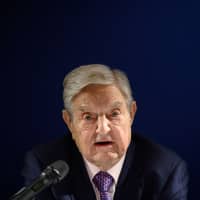 Hungarian-born U.S. investor and philanthropist George Soros delivers a speech on the sidelines of the World Economic Forum (WEF) annual meeting, on Thursday in Davos, eastern Switzerland. Billionaire Soros said Chinese President Xi Jinping was \"the most dangerous enemy\" of free societies for presiding over a high-tech surveillance regime. | AFP-JIJI